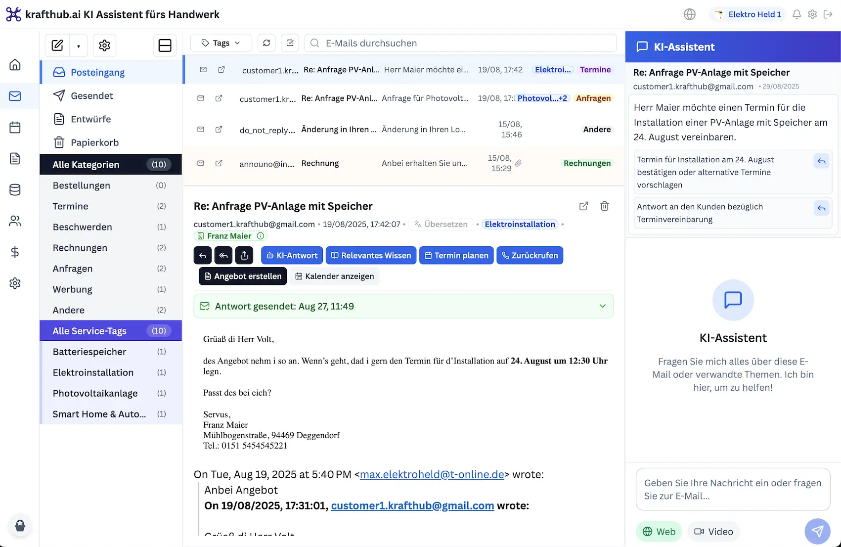 Email Center Dashboard